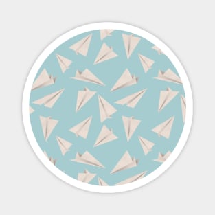 Paper Planes Pattern Light Blue Magnet